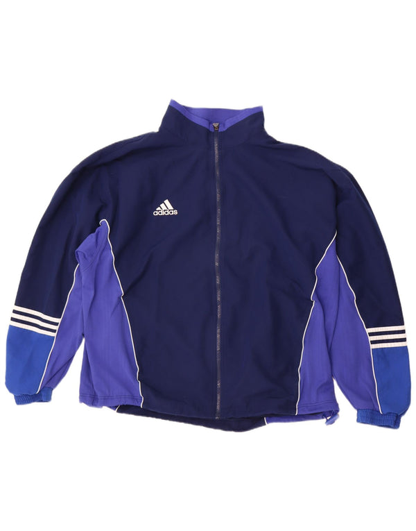 Adidas fuld træningsdragt til mænd UK 48/50 XL Navy Blue Colourblock Polyester