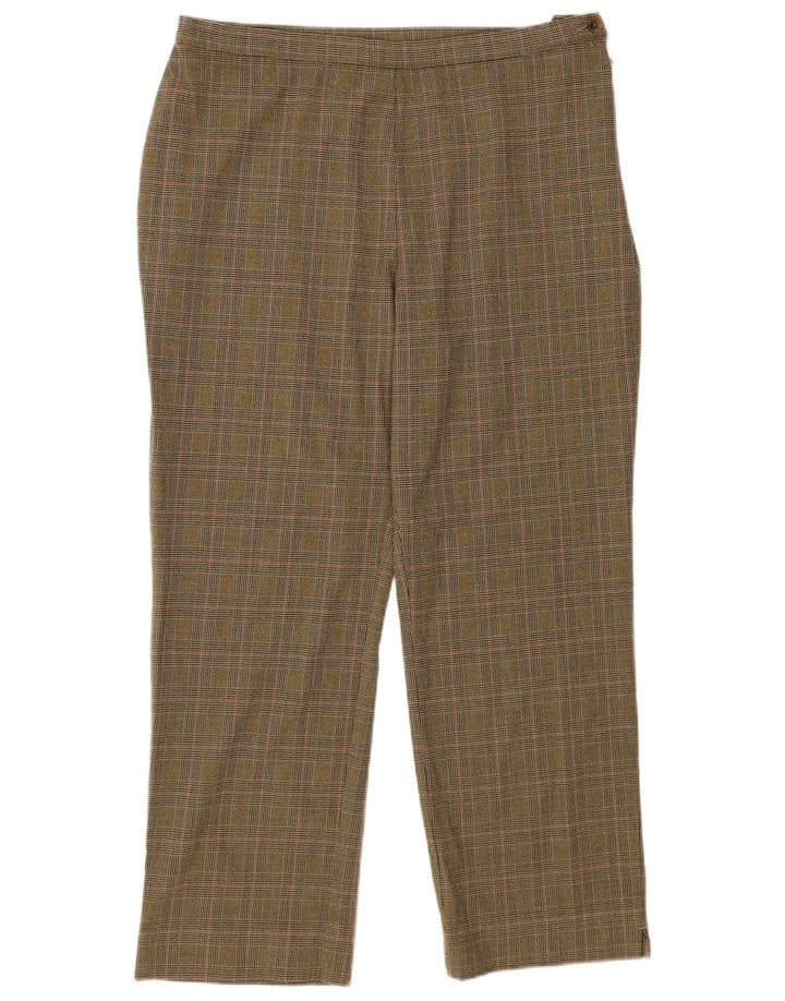 Marks & Spencer Womens Cropped Trousers UK 16 Large W32 L25 Brown