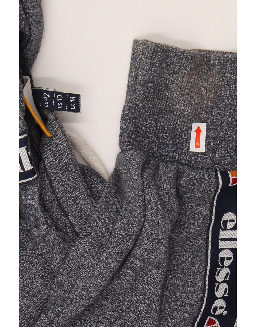 ELLESSE Grafisk hættetrøje til kvinder UK 14 Large Navy Blue Colourblock