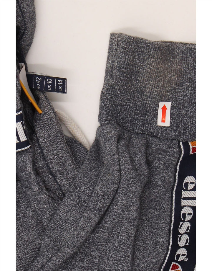 ELLESSE Grafisk hættetrøje til kvinder UK 14 Large Navy Blue Colourblock