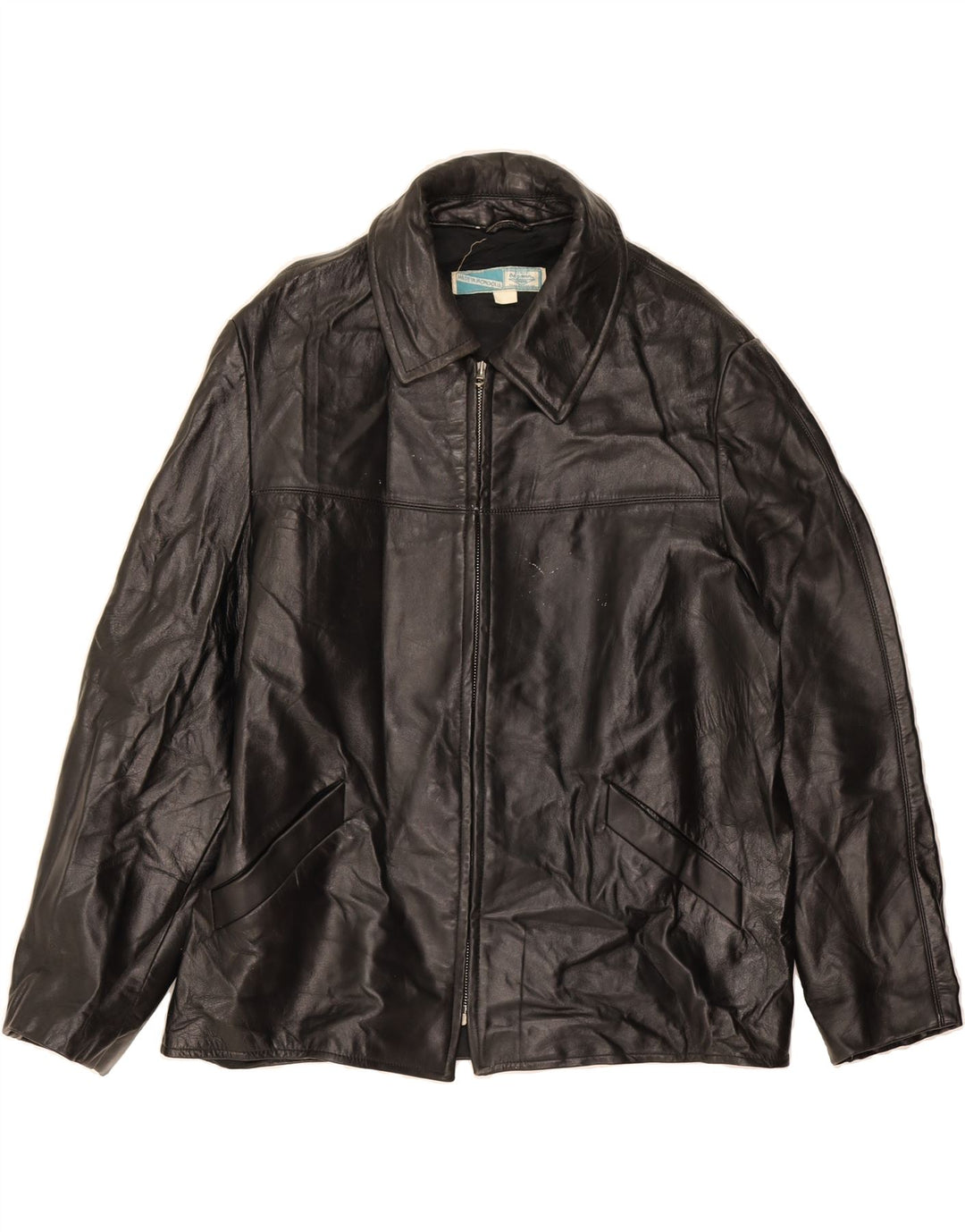 VINTAGE Mens Leather Jacket UK 42 XL Black Vintage Vintage and Second-Hand Vintage from Messina Hembry 