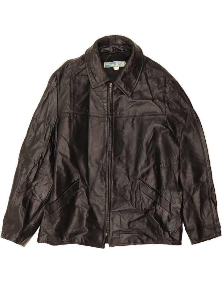 VINTAGE Mens Leather Jacket UK 42 XL Black Vintage Vintage and Second-Hand Vintage from Messina Hembry 