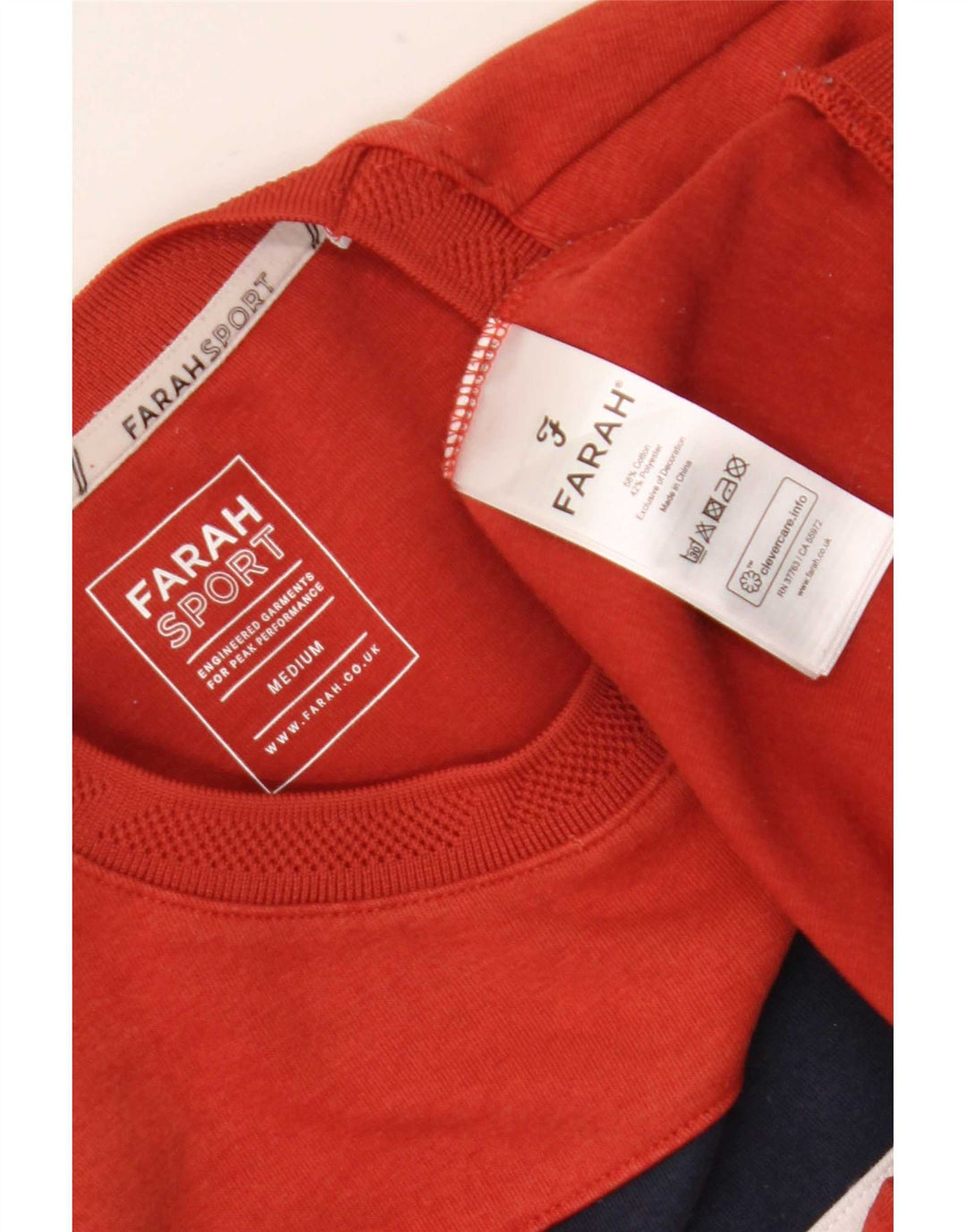 Farah Herre sweatshirt Jumper Medium Orange Colourblock Bomuld