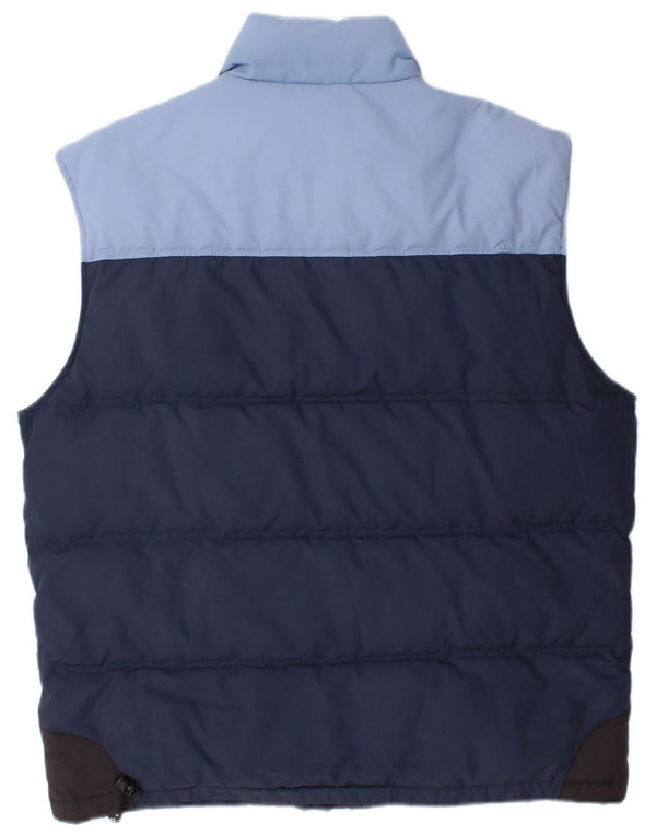 Asics Herre Polstret Gilet UK 40 Large Navy Blue Colourblock