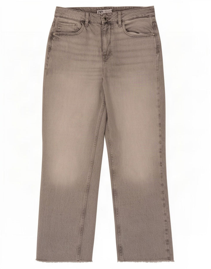 Zara Dame Straight Jeans EU 40 Medium W30 L28 Grå Bomuld