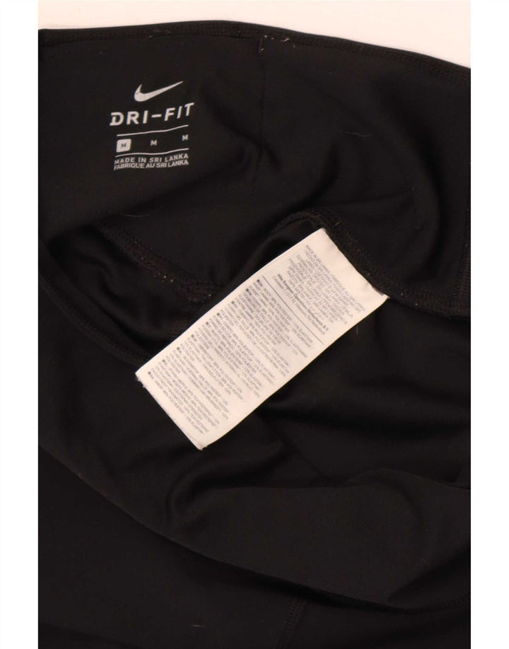 Nike Dame Dri Fit Grafiske Leggings UK 14 Medium Sort Polyester