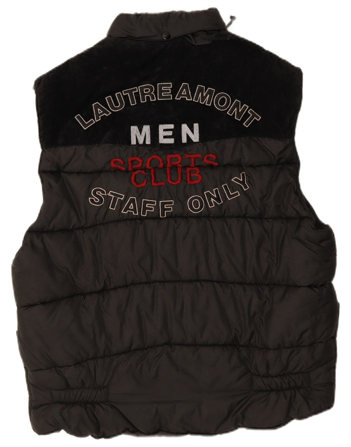 Casucci Herre grafisk polstret Gilet UK 38 Medium Sort Polyamid