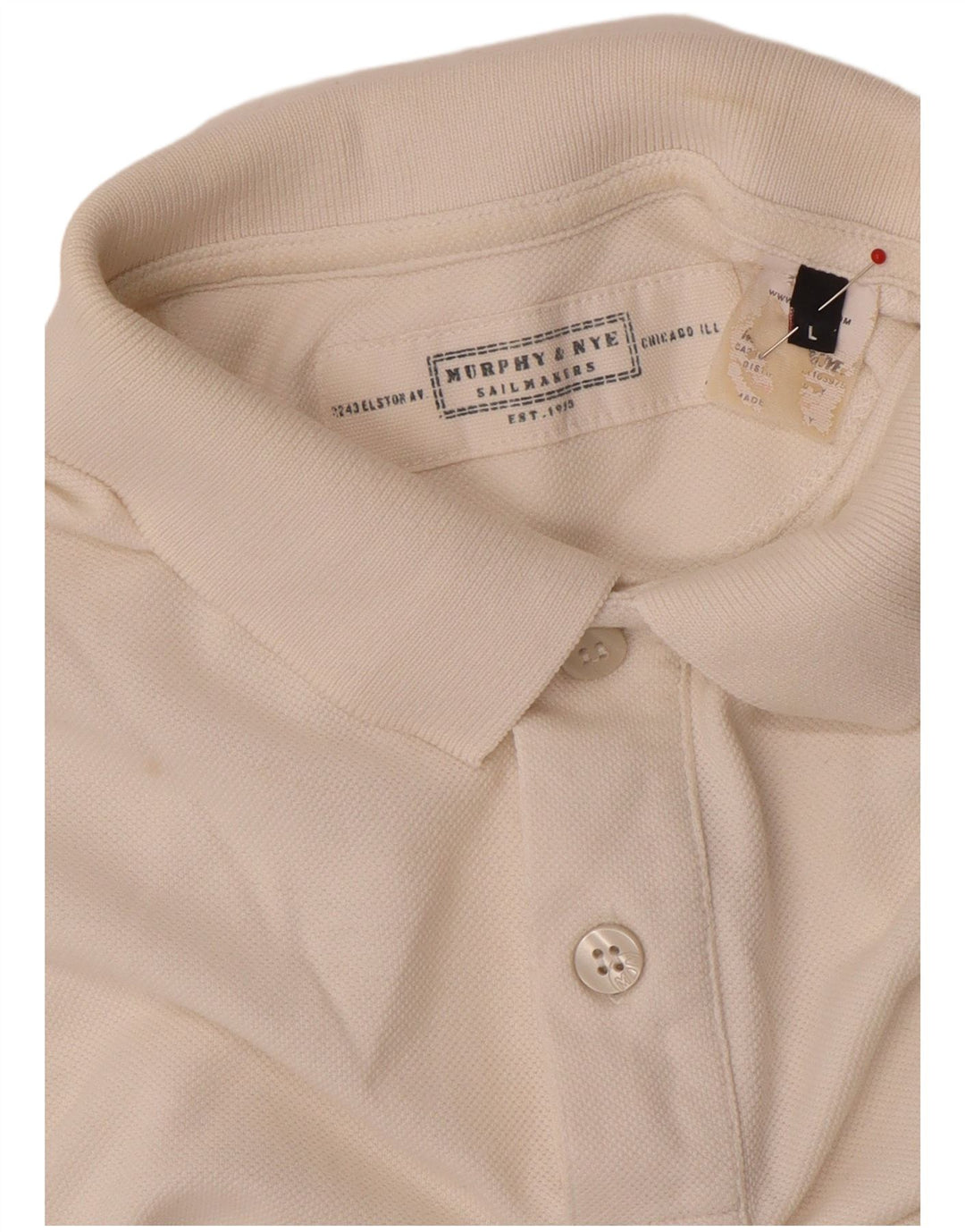 Murphy & Nye Dame Polo Shirt UK 16 Stor Hvid Bomuld