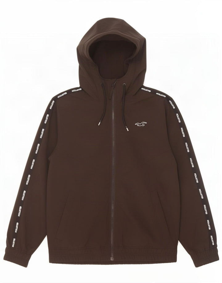 Hollister Herre Grafisk Hooded Bomber Jacket UK 36 Small Black Polyester