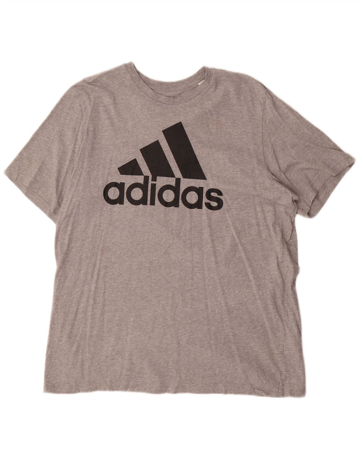 Adidas Herre Grafisk T-Shirt Top XL Grå Bomuld