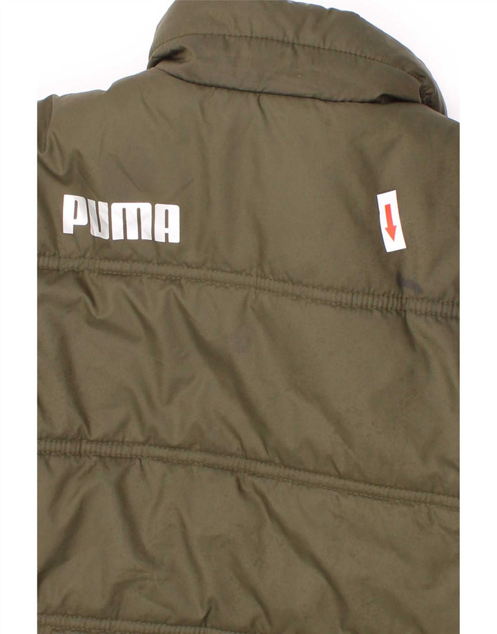 Puma drenge grafisk polstret jakke 5-6 år Khaki Polyester