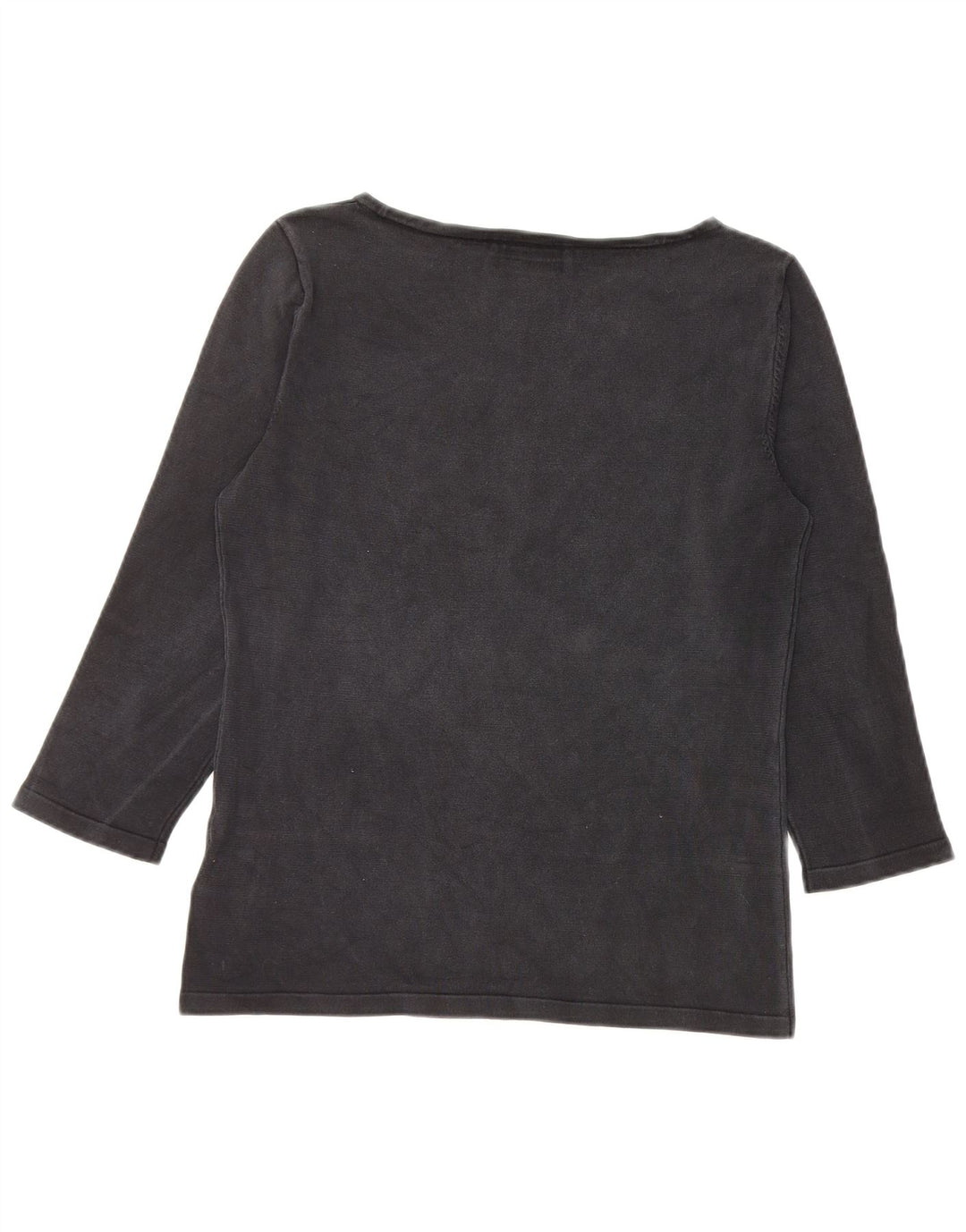 RALPH LAUREN Dame 3/4 ærmet bluse Top UK 10 Small Black Silk