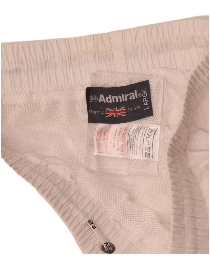 Admiral Herre Grafisk Badetøj Stor Hvid Polyester