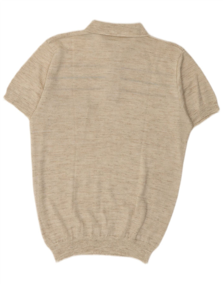 Vintage poloskjorte til mænd mellem beige stribet