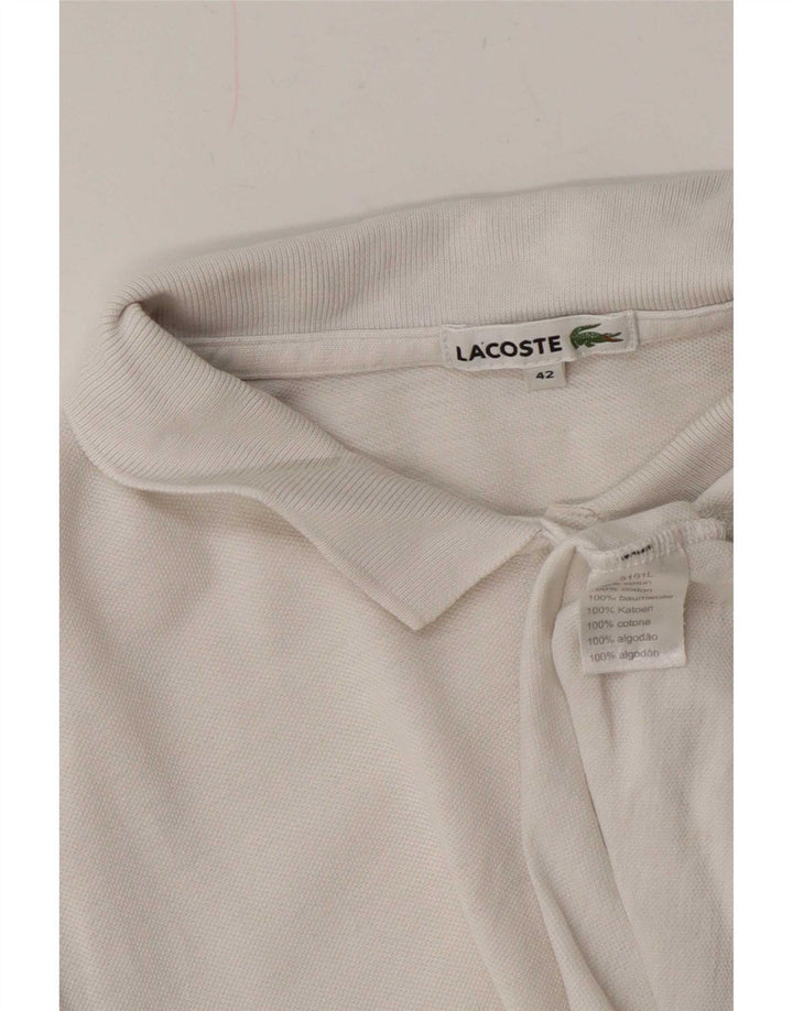 Lacoste Dame Polo Shirt Str. 42 Stor Hvid Bomuld
