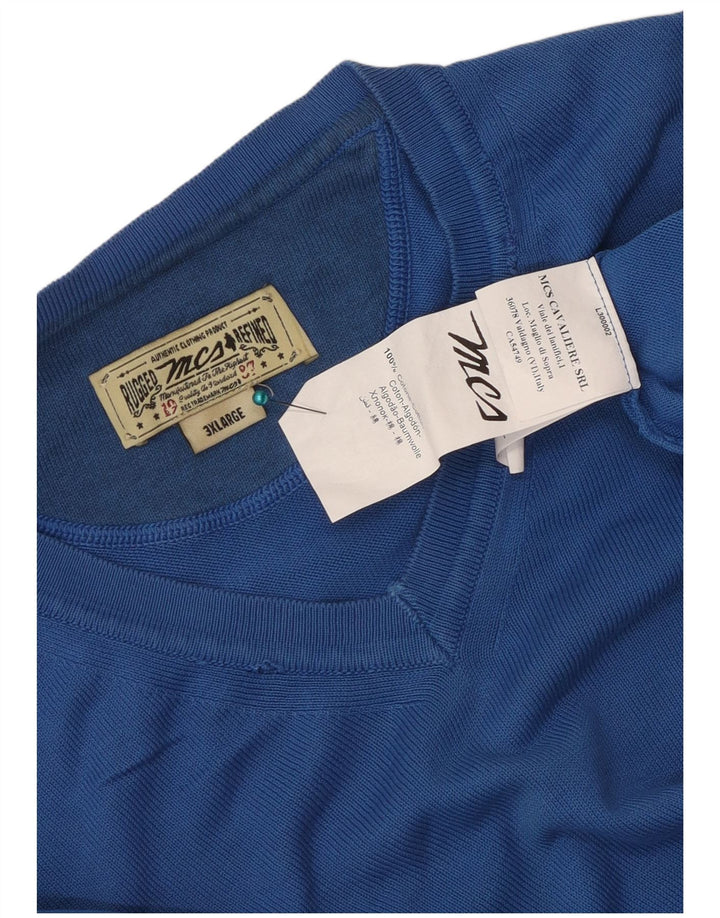 Marlboro Classics Herre V-hals sweater 3XL Blå Bomuld