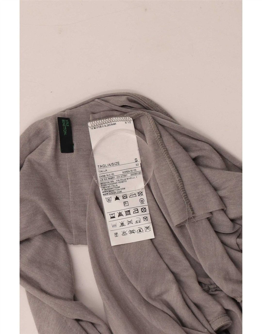 Benetton Dame Halter Dress UK 8 Small Grey Viscose