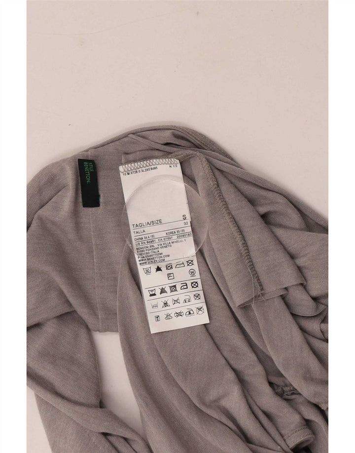Benetton Dame Halter Dress UK 8 Small Grey Viscose