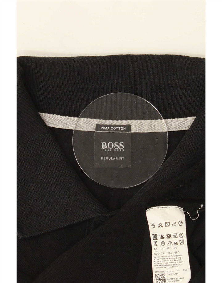 Hugo Boss Herre Regular Fit Polo Shirt 2XL Sort Bomuld