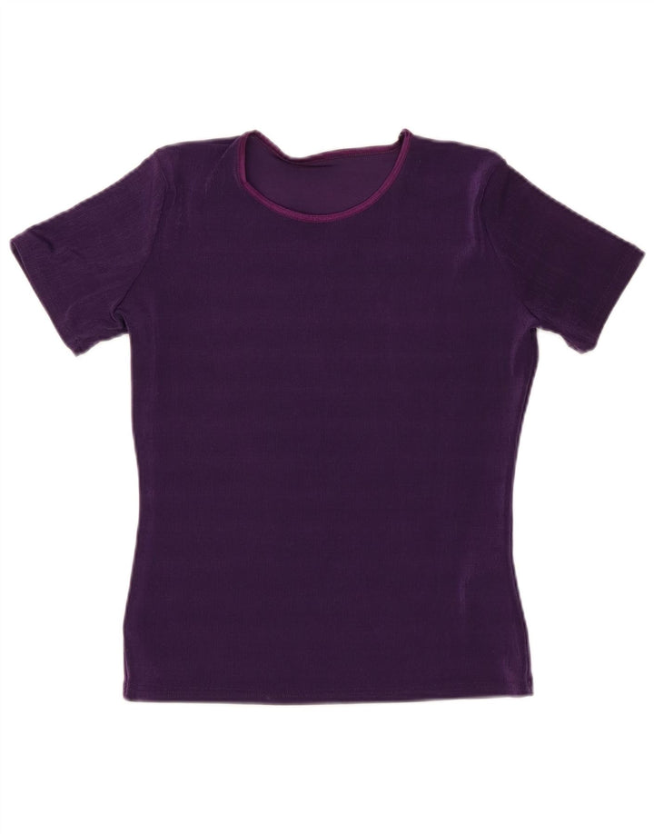 ST. BERNARD T-shirt top til kvinder UK 14 Stor lilla polyester