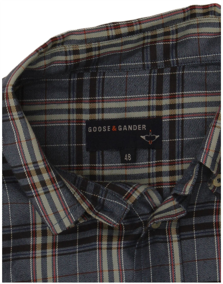 Goose & Gander Herre Flannel Shirt IT 48 Medium Navy Blue Check
