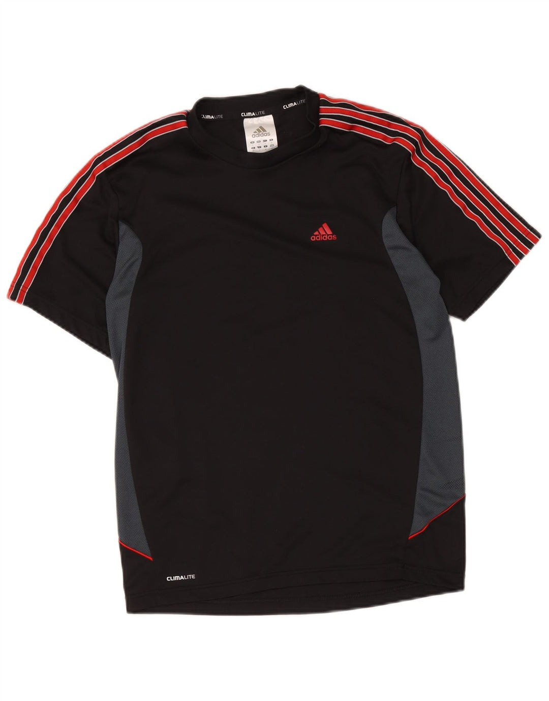 Adidas Herre Climalite T-Shirt Top Lille Sort Colourblock Polyester