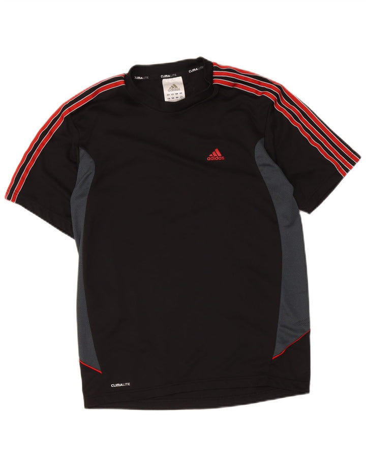 Adidas Herre Climalite T-Shirt Top Lille Sort Colourblock Polyester