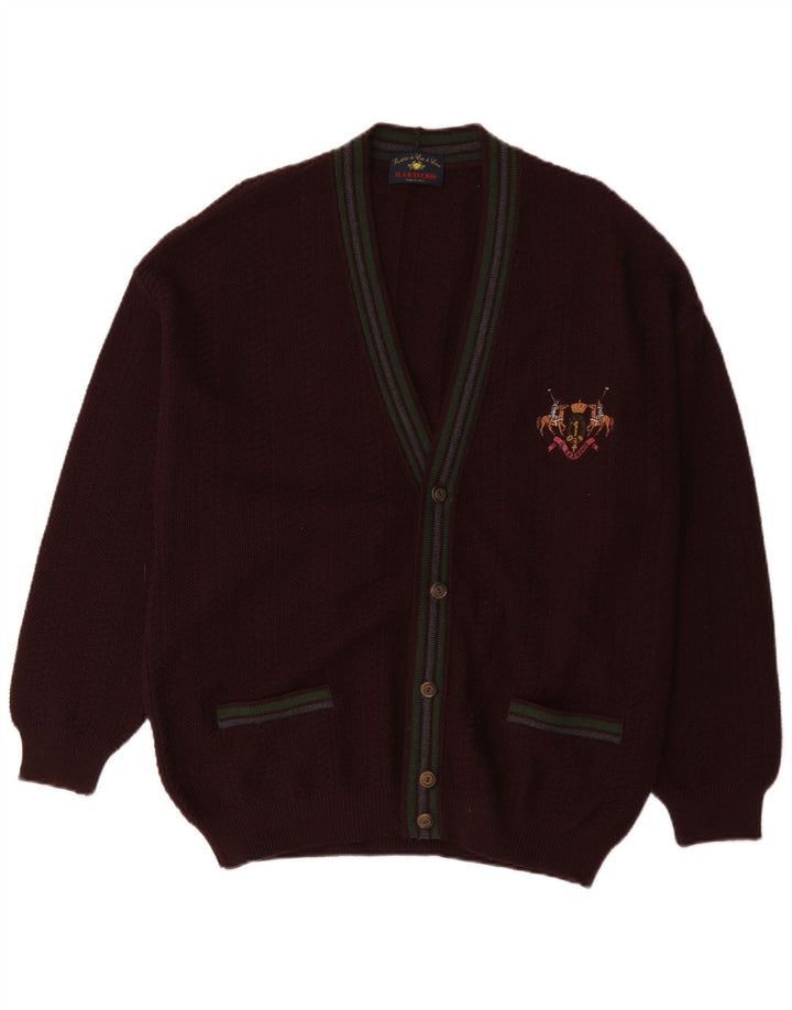 Il Granchio Herre Cardigan Sweater XL Burgundy