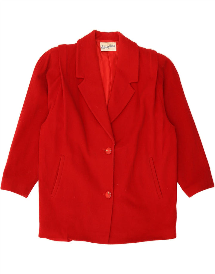 ELENA MIRO Womens 2 Button Blazer Jacket UK 16 Large Red Wool Vintage ELENA MIRO and Second-Hand ELENA MIRO from Messina Hembry 