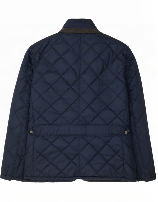 Zara Herre Quiltet Jakke UK 44 2XL Navy Blue Polyester