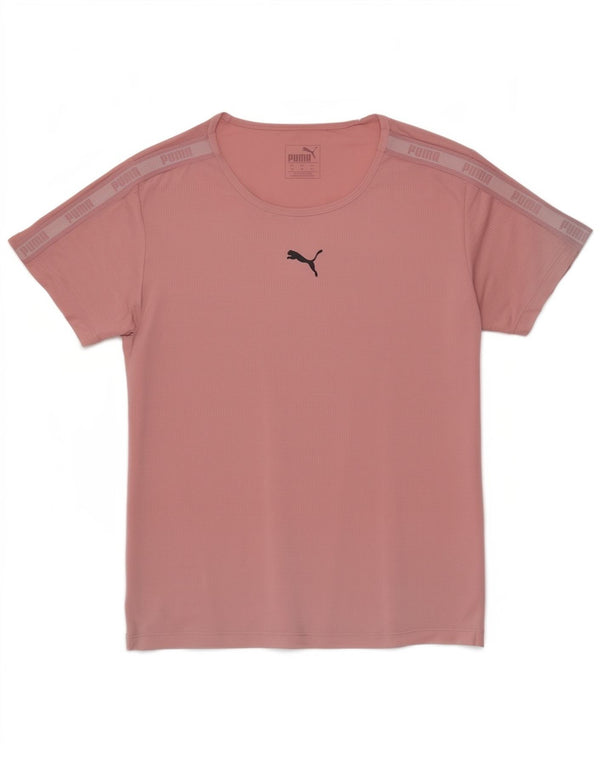 Puma Dame Loose Fit Grafisk T-Shirt Top UK 4 XS Pink Polyester