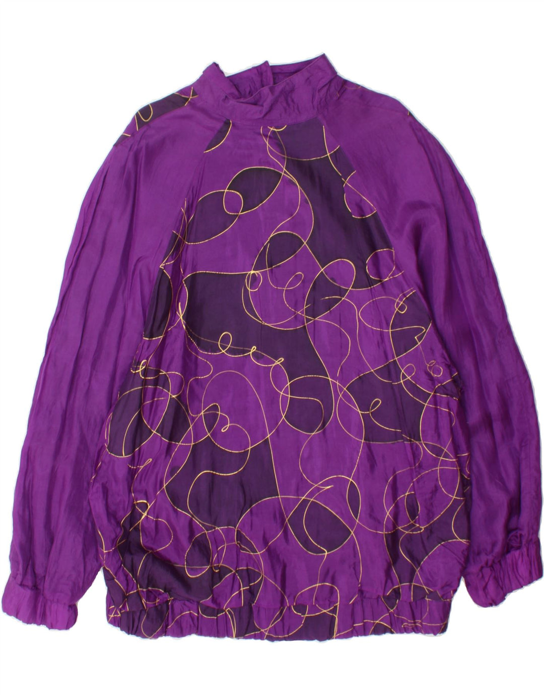 VINTAGE Womens Bomber Jacket UK 20 2XL Purple Geometric Vintage Vintage and Second-Hand Vintage from Messina Hembry 