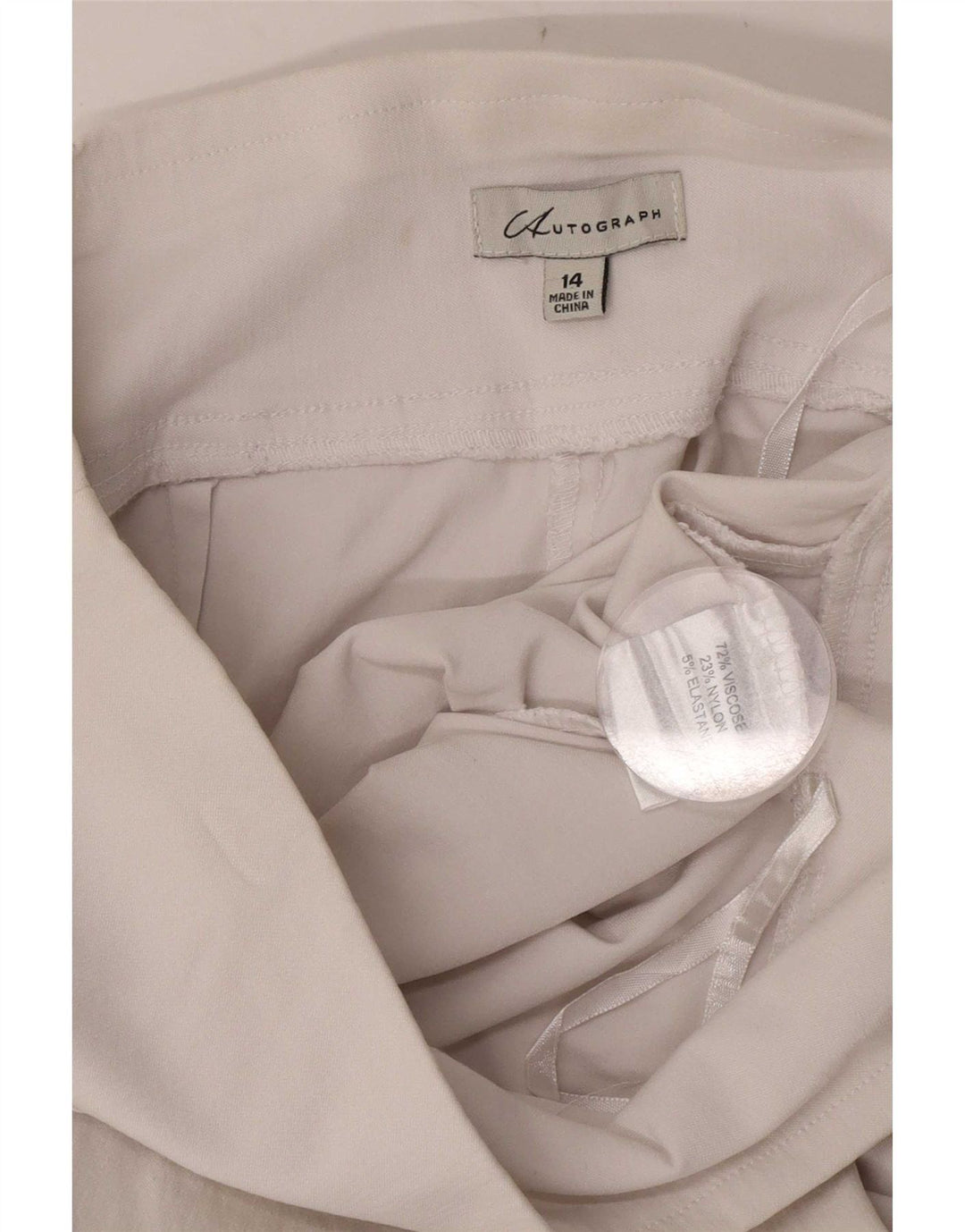 Marks & Spencer Womens Autograph Leggings UK 14 Large W34 White Viscose