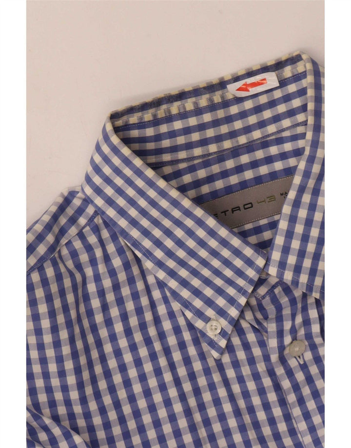 Etro herreskjorte str. 43 Large Blue Gingham Cotton