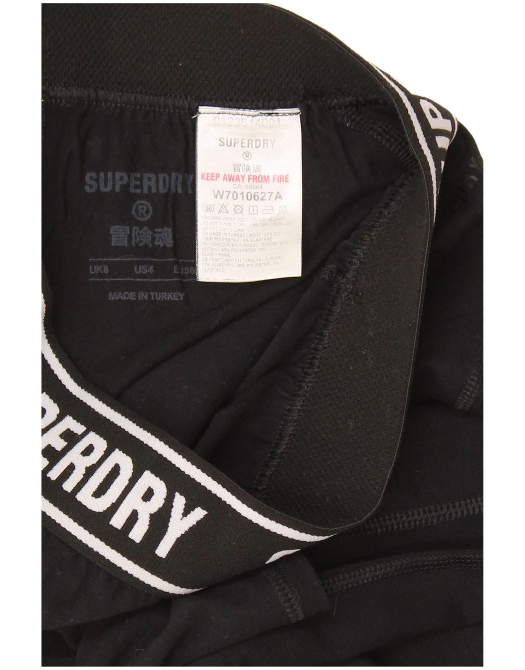 SUPERDRY Grafiske Leggings til kvinder UK 8 Lille sort bomuld