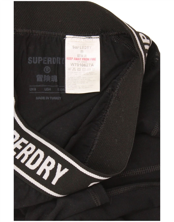 SUPERDRY Grafiske Leggings til kvinder UK 8 Lille sort bomuld