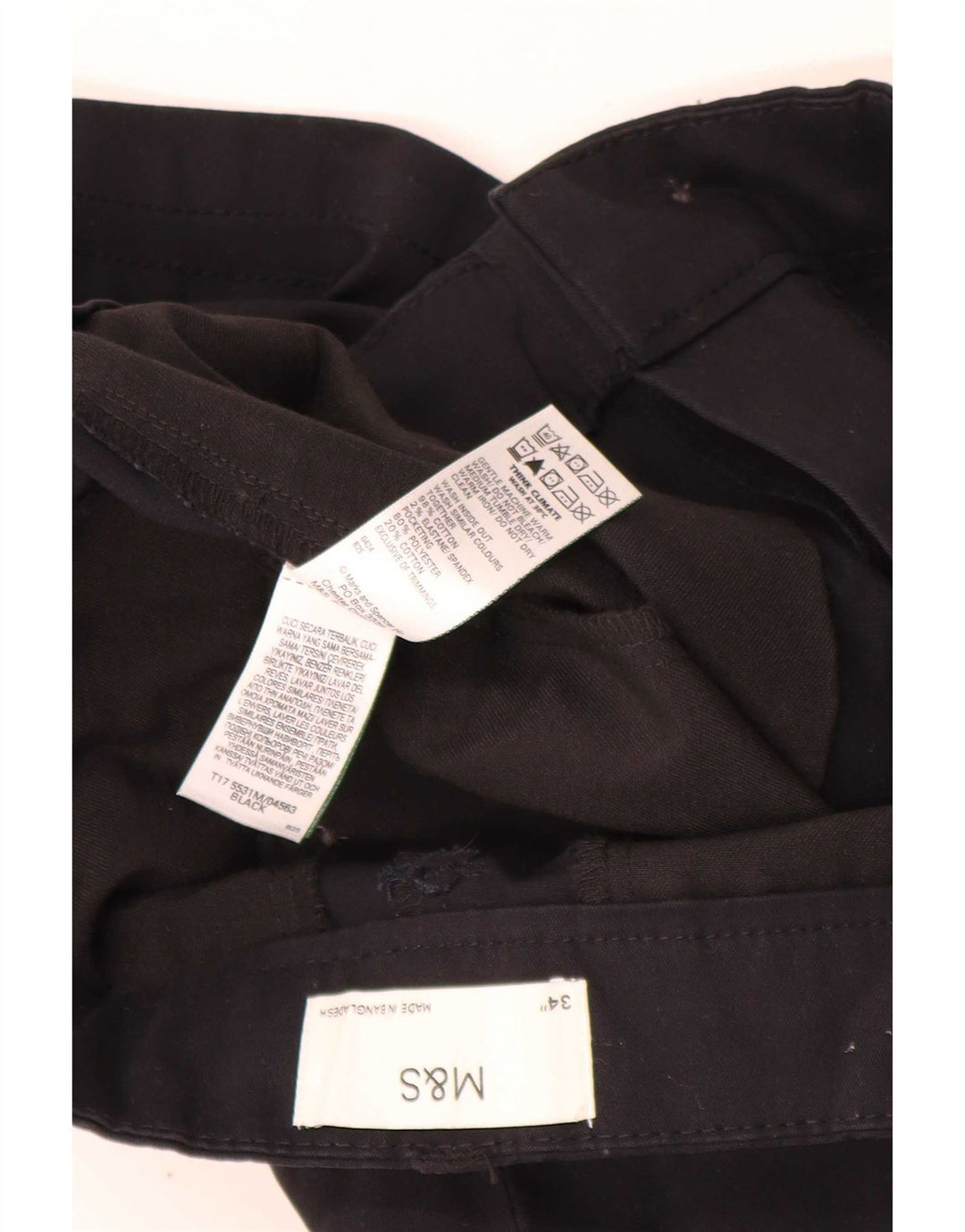 Marks & Spencer Herre Cargo Shorts W34 Large Black Bomuld