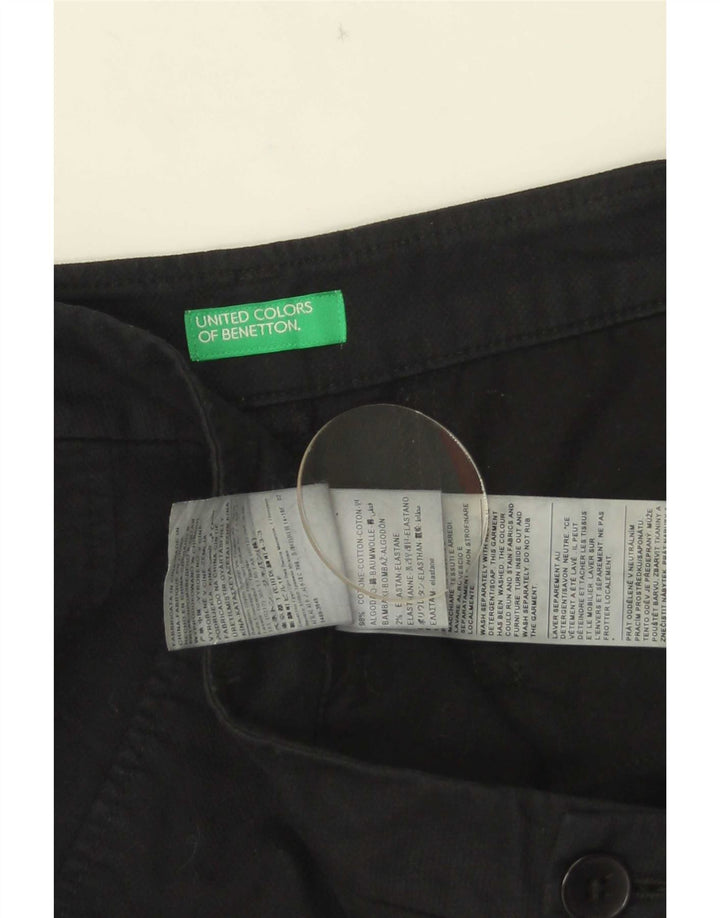 Benetton Chino Shorts til kvinder UK 12 Medium W32 Sort