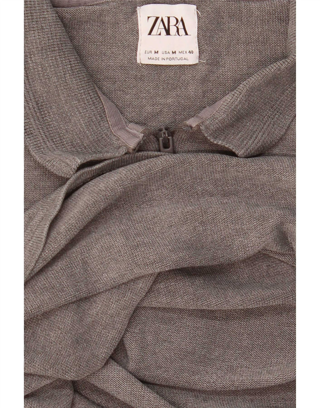 Zara Dame Polo Shirt UK 14 Medium Grey Flecked