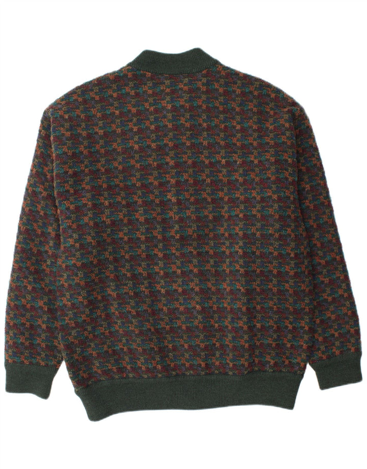 DALMINE Herre Cardigan Sweater IT 56 2XL Flerfarvet geometrisk akryl
