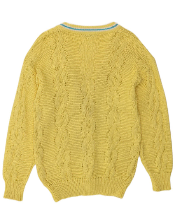 Vintage cardigan sweater til mænd, medium gul