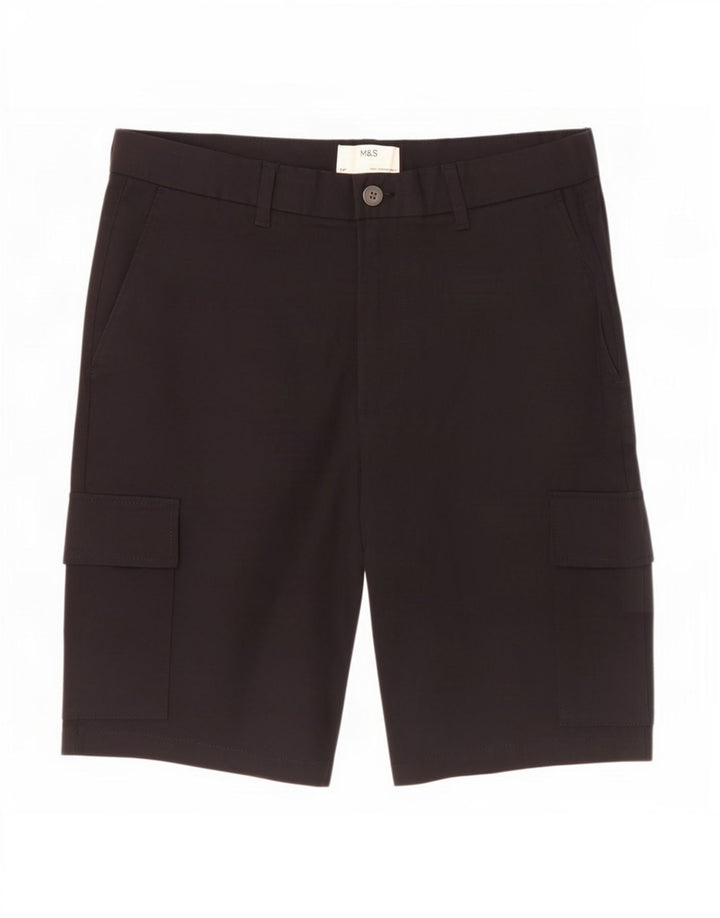 Marks & Spencer Herre Cargo Shorts W34 Large Black Bomuld