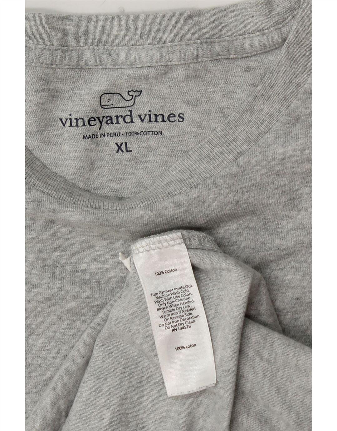 VINEYARD VINES Herre Grafisk Top Langærmet XL Grå Bomuld