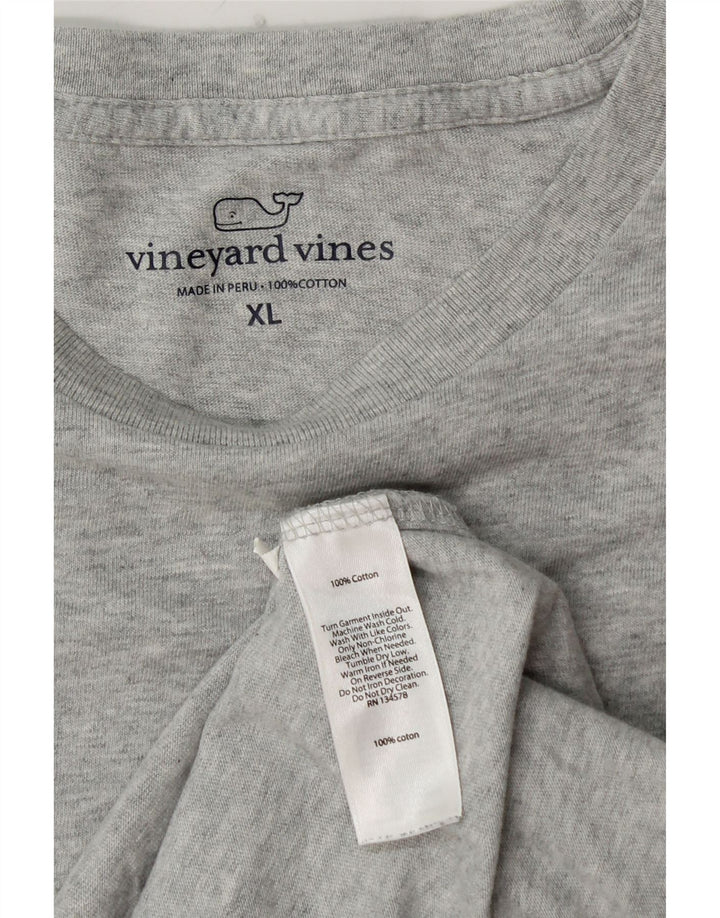VINEYARD VINES Herre Grafisk Top Langærmet XL Grå Bomuld