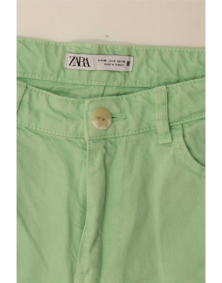 Zara Dame Straight Jeans EU 40 Medium W30 L26 Grøn Bomuld