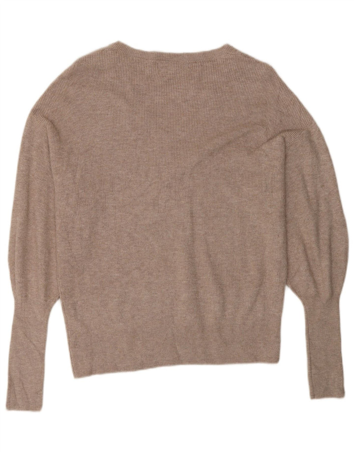 Marks & Spencer Dame Oversized V-hals sweater UK 6 XS Beige