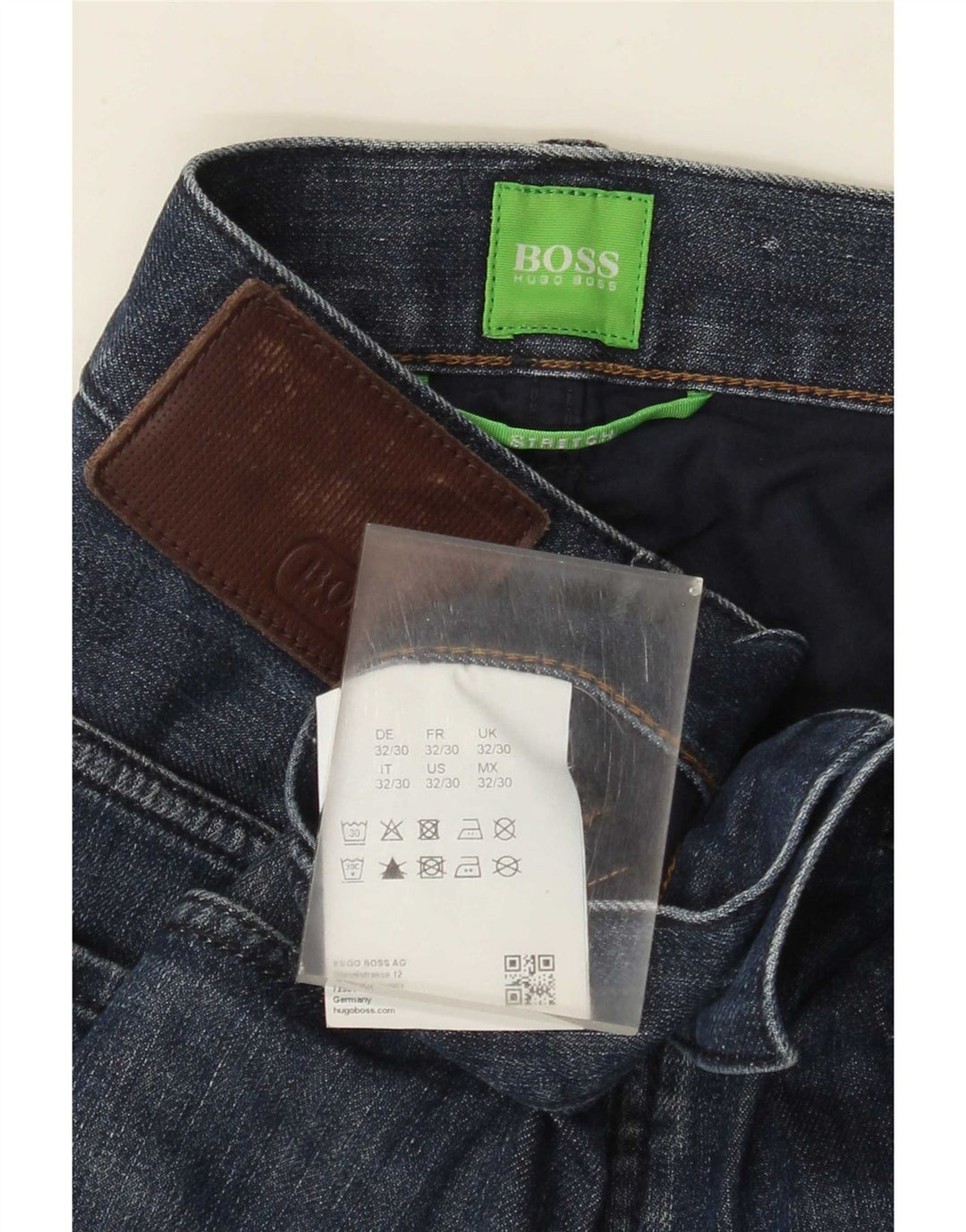 Hugo Boss Herre Stretch Straight Jeans W32 L30 Marineblå Bomuld