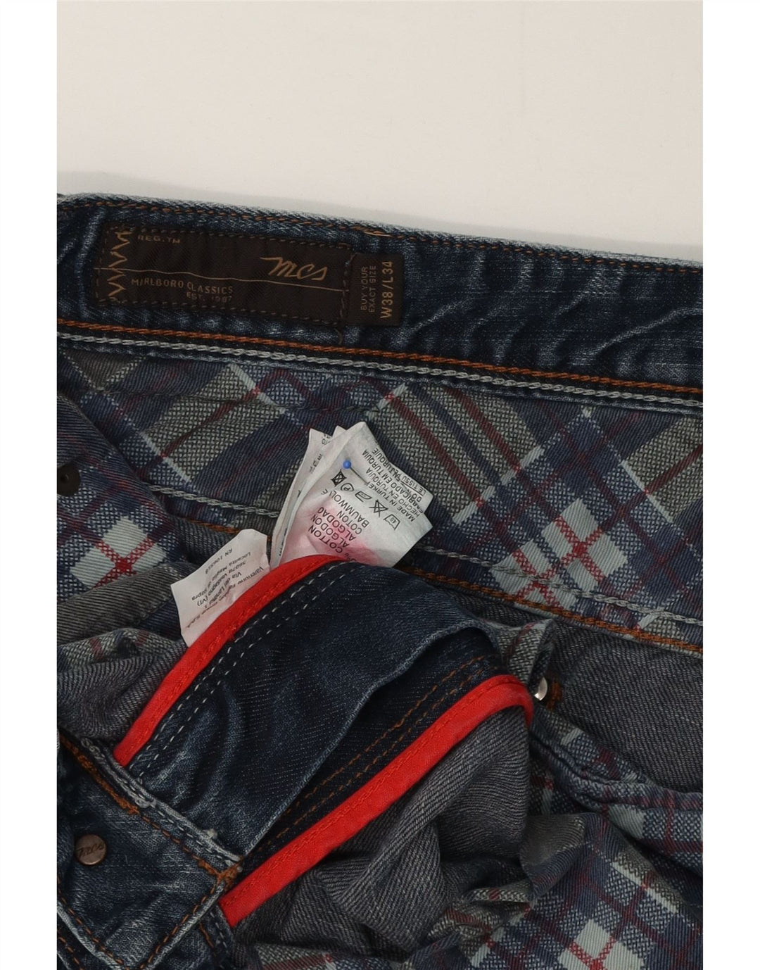 Marlboro Classics Straight Jeans til mænd W38 L29 Blå Bomuld