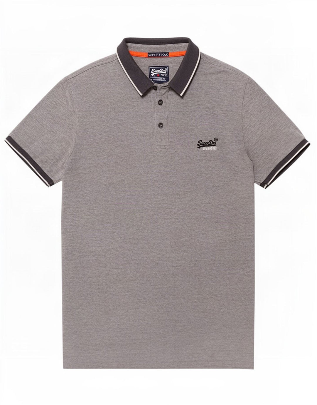 Superdry herre poloshirt mellemgrå bomuld