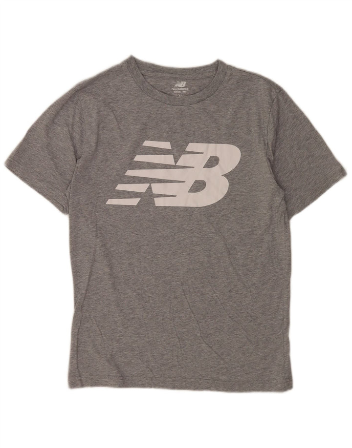 New Balance Herre grafisk T-shirt Top Medium Grey Flecked